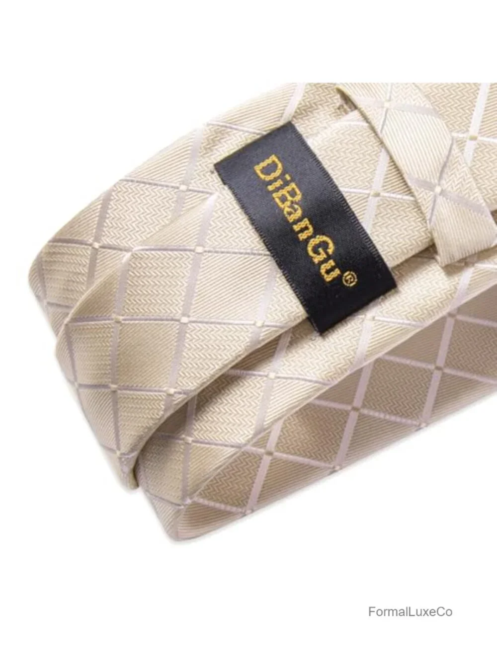 Silk Plaid Tie & Pocket Square Set with Cufflinks and Tie Clip
